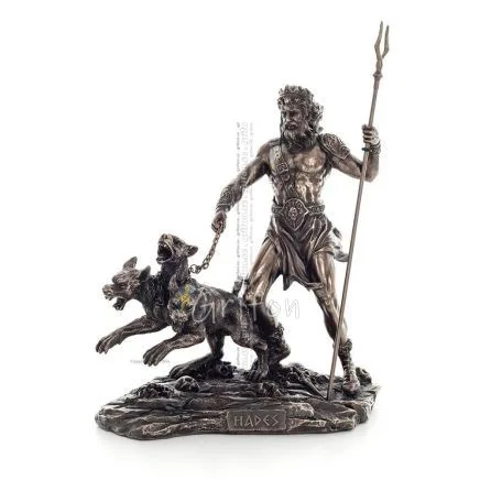 Pluto or Hades: the god of the underworld with cerberus 20x17.5cm Veronese Bronze Electrolysis Full Body Statue Veronese 1 - gri