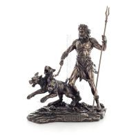 Pluto or Hades: the god of the underworld with cerberus 20x17.5cm Veronese Bronze Electrolysis Full Body Statue Veronese 1 - gri
