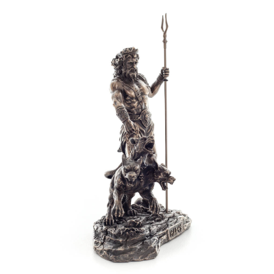 Pluto or Hades: the god of the underworld with cerberus 20x17.5cm Veronese Bronze Electrolysis Full Body Statue Veronese 5 - gri