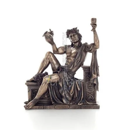 Dionysos: Vinets och festens gud. 21x25cm Veronese Brons Electrolysis Helkroppsstaty, antikens Grekland Veronese 1 - grifon.se 