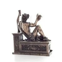 Dionysos: Vinets och festens gud. 21x25cm Veronese Brons Electrolysis Helkroppsstaty, antikens Grekland Veronese 4 - grifon.se 