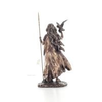 Athena or Athene or Athina: The goddess of wisdom with spear and an owl with open wings in her hand, 30.5 cm Full-body statue Ve