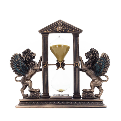 Lion: symbol of the virtues of a ruler, Hourglass 21x18cm Veronese Bronze Electrolysis Full Body Statue Veronese 1 - grifon.se 