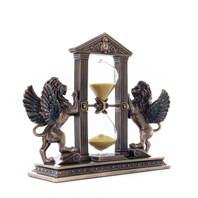 Lion: symbol of the virtues of a ruler, Hourglass 21x18cm Veronese Bronze Electrolysis Full Body Statue Veronese 6 - grifon.se 