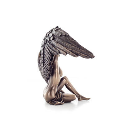 Female Angel Seated 18.5x25cm Veronese Bronze Electroplating Full Body Statue, Modern Decorative Veronese 4 - grifon.se 