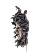 Medusa: The Wild-Eyed Mermaid in a Mask Väggmonterad 37 cm Veronese brons elektrolytisk staty i full längd, antikens Grekland Ve