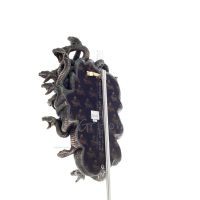 Medusa: The Wild-Eyed Mermaid in a Mask Väggmonterad 37 cm Veronese brons elektrolytisk staty i full längd, antikens Grekland Ve