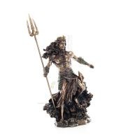 Poseidon: havets gud, jordbävningar, jorden, stormar och ord 50 cm Veronese brons galvaniserad helkroppsstaty Veronese 6 - grifo