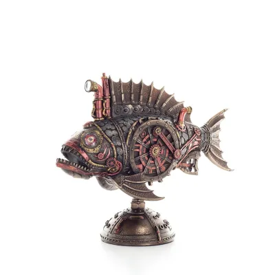 Steampunk Fish 31x24cm Veronese Brons Electrolysis Helkroppsstaty Veronese 6 - grifon.se 