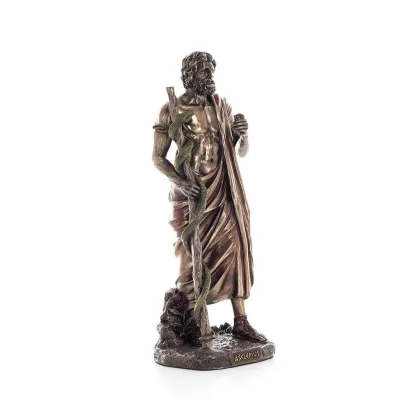 Asclepius: Medicinens gud, 29 cm Veronese Bronze Electrolysis Helkroppsstaty, antikens Grekland Veronese 6 - grifon.se 