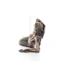 Mermaid: The Most Beautiful Demon, Reclining Resting on Left Hand 17x29cm Veronese Bronze Electrolysis Full Body Statue Veronese