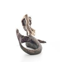 Mermaid: The Most Beautiful Demon, Reclining Resting on Left Hand 17x29cm Veronese Bronze Electrolysis Full Body Statue Veronese
