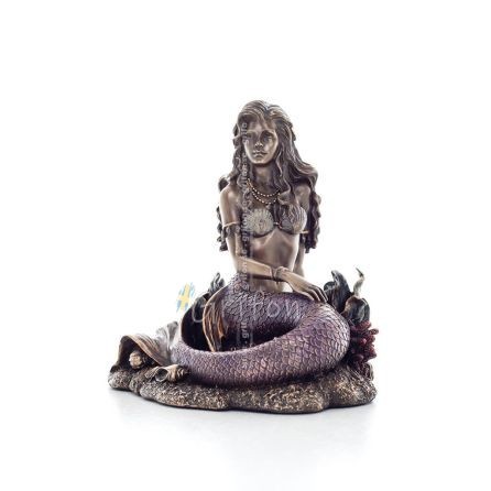 Mermaid: The Most Beautiful Demon, Seated on a Rock 15x11x14.5cm Veronese Bronze Electrolysis Full Body Statue Veronese 1 - grif