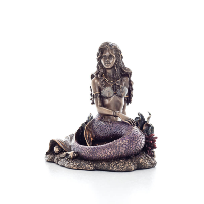 Mermaid: The Most Beautiful Demon, Seated on a Rock 15x11x14.5cm Veronese Bronze Electrolysis Full Body Statue Veronese 1 - grif