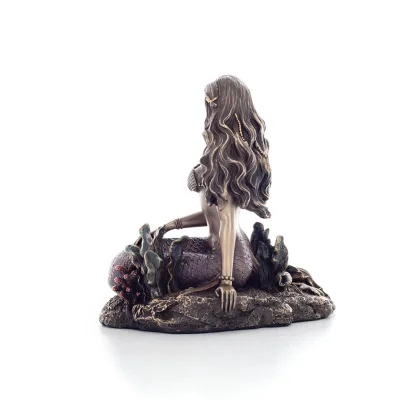 Mermaid: The Most Beautiful Demon, Seated on a Rock 15x11x14.5cm Veronese Bronze Electrolysis Full Body Statue Veronese 3 - grif