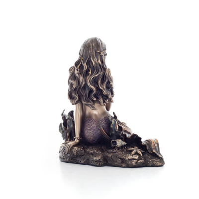Mermaid: The Most Beautiful Demon, Seated on a Rock 15x11x14.5cm Veronese Bronze Electrolysis Full Body Statue Veronese 4 - grif
