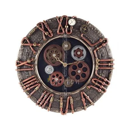 Steampunk Round Gear Clock 30x28.5cm Veronese Bronze Electrolysis, Modern Decorative Veronese 1 - grifon.se 