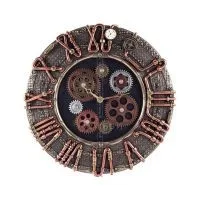 Steampunk Round Gear Clock 30x28,5cm Veronese Bronze Elektrolys, Modernt dekorativt Veronese 1 - grifon.se 