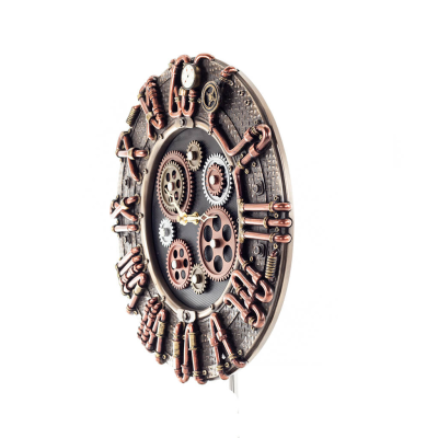 Steampunk Round Gear Clock 30x28,5cm Veronese Bronze Elektrolys, Modernt dekorativt Veronese 3 - grifon.se 