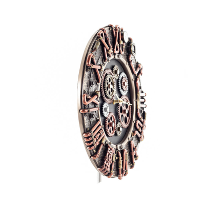 Steampunk Round Gear Clock 30x28,5cm Veronese Bronze Elektrolys, Modernt dekorativt Veronese 6 - grifon.se 