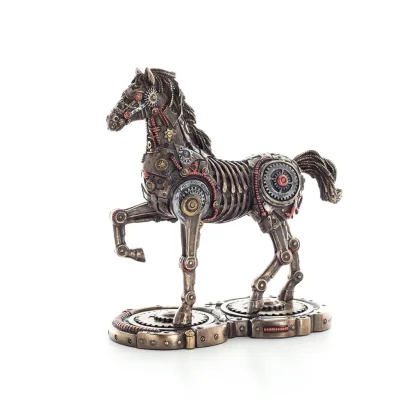 Horse or Equine, walking horse, Steampunk style, 24cm. Full-body statuette with bronze electroplating Veronese Veronese 1 - grif