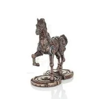 Häst eller Equine, gående häst, Steampunk stil, 24 cm. Helkroppsstatyett med brons elektroplätering Veronese Veronese 2 - grifon