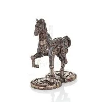 Häst eller Equine, gående häst, Steampunk stil, 24 cm. Helkroppsstatyett med brons elektroplätering Veronese Veronese 6 - grifon