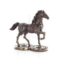 Horse or Equine, walking horse, Steampunk style, 24cm. Full-body statuette with bronze electroplating Veronese Veronese 7 - grif