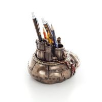 Νεκροκεφαλή μολυβοθήκη 20χ11,5εκ άγαλμα με Ηλεκτρόλυση μπρούτζου Veronese, Μοντέρνο Διακοσμητικό Βερονέζ 4 - grifon.se 