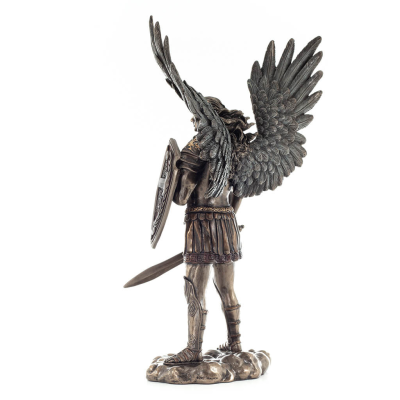 Archangel Michael: Godlike with Sword & Shield 27cm Veronese Bronze Electroplating Statue, Christian Veronese 3 - grifon.se 
