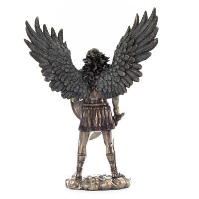 Archangel Michael: Godlike with Sword & Shield 27cm Veronese Bronze Electroplating Statue, Christian Veronese 4 - grifon.se 