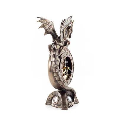 Dragon Table Clock 23x13cm Veronese Bronze Electrolysis, Modern Decorative Veronese 6 - grifon.se 