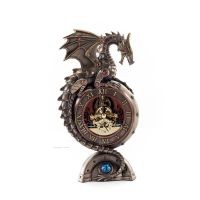 Dragon Table Clock 23x13cm Veronese Bronze Electrolysis, Modern Decorative Veronese 7 - grifon.se 