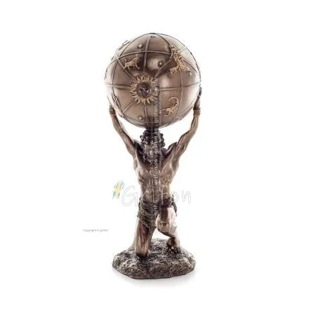 Atlas eller Atlas, Titan: The Leader of the Titanids 212 cm Veronese brons elektrolytisk staty i full längd, antikens Grekland V