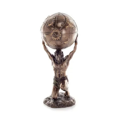 Atlas eller Atlas, Titan: The Leader of the Titanids 212 cm Veronese brons elektrolytisk staty i full längd, antikens Grekland V
