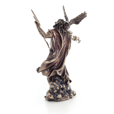 Zeus or Zeus: God of Sky, Lightning, Law, Thunder, Order with Lightning Bolt 23cm Veronese Bronze Electroplating Statues Verones