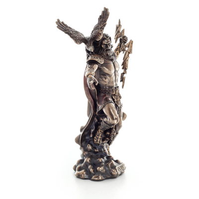 Zeus or Zeus: God of Sky, Lightning, Law, Thunder, Order with Lightning Bolt 23cm Veronese Bronze Electroplating Statues Verones