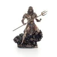 Poseidon: God of the Sea, Earthquakes, Earth, Storms and Reasons 20cm Veronese Bronze Electroplating Full Body Statue Veronese 1