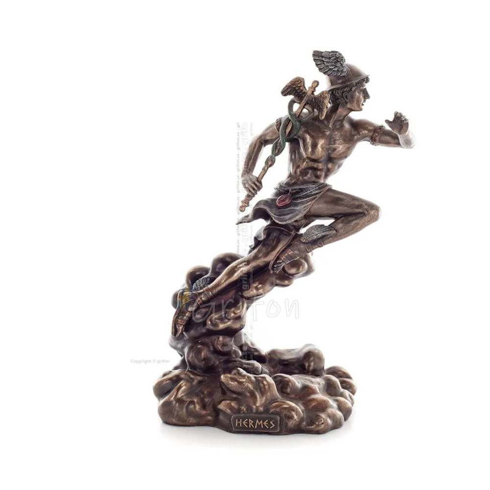 Mercury: The Messenger of the Gods, 22cm Veronese Bronze Electrolysis Full Body Statue, Ancient Greece Veronese 1 - grifon.se 