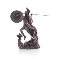 Athena or Athene: The goddess of wisdom from ancient Greece, with a spear & shield ready for attack and an owl with Bronze Elect