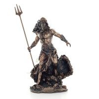 Poseidon: God of the Sea, Earthquakes, Earth, Storms and Reasons 20cm Veronese Bronze Electroplating Full Body Statue Veronese 1