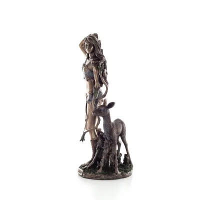 Artemis: The Goddess of the Hunt, the Moon, Patron of Little Children & Animals, Deer 25cm by Veronese Bronze Electrolysis Veron
