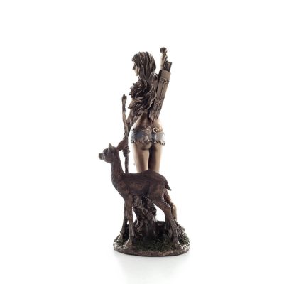 Artemis: The Goddess of the Hunt, the Moon, Patron of Little Children & Animals, Deer 25cm by Veronese Bronze Electrolysis Veron