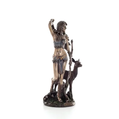 Artemis: The Goddess of the Hunt, the Moon, Patron of Little Children & Animals, Deer 25cm by Veronese Bronze Electrolysis Veron