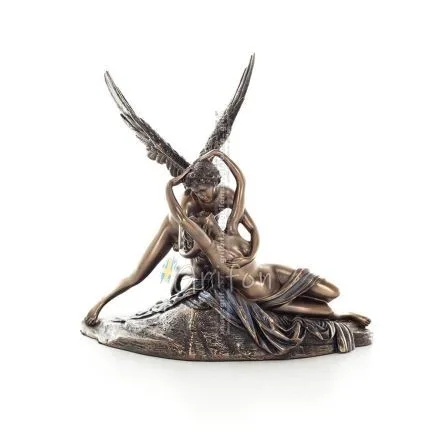 Amor och psyket: övervinner hinder för kärlek 19,6x18 cm helkroppselektrolytisk brons Veronese staty, antikens Grekland Veronese