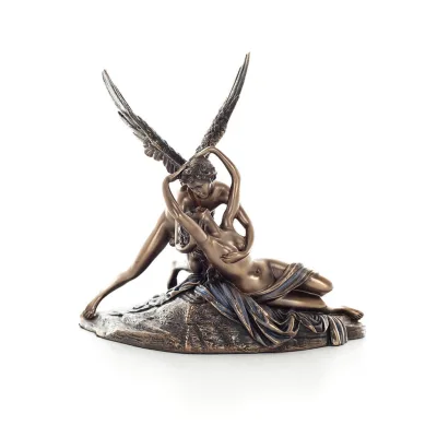 Cupid and the Psyche: Overcoming Obstacles to Love 19.6x18cm Full Body Electrolytic Bronze Veronese Statue, Ancient Greece Veron