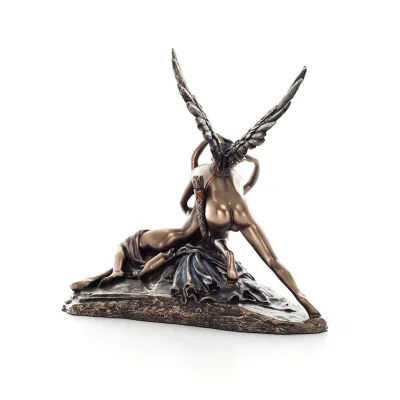 Amor och psyket: övervinner hinder för kärlek 19,6x18 cm helkroppselektrolytisk brons Veronese staty, antikens Grekland Veronese