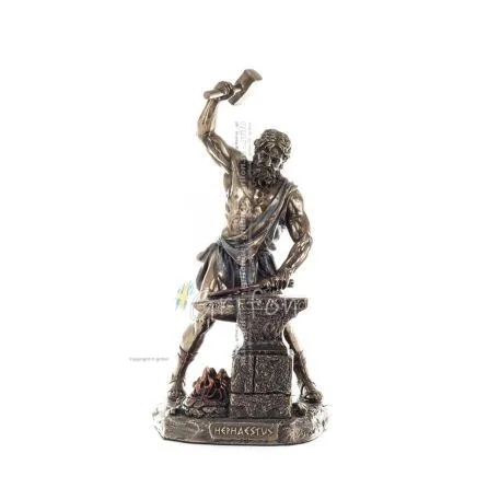 Hephaestus: God of Fire, Metallurgy, Heaven and Earth 22cm Veronese Bronze Electroplating Full Body Statue, Ancient Greece Veron