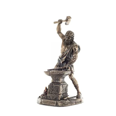 Hephaestus: God of Fire, Metallurgy, Heaven and Earth 22cm Veronese Brons Galvanisera helkroppsstaty, antikens Grekland Veronese
