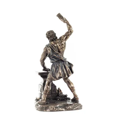 Hephaestus: God of Fire, Metallurgy, Heaven and Earth 22cm Veronese Brons Galvanisera helkroppsstaty, antikens Grekland Veronese